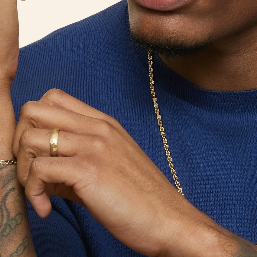 Canyon 5mm Wedding Ring in 14K Yellow Gold - Image 3