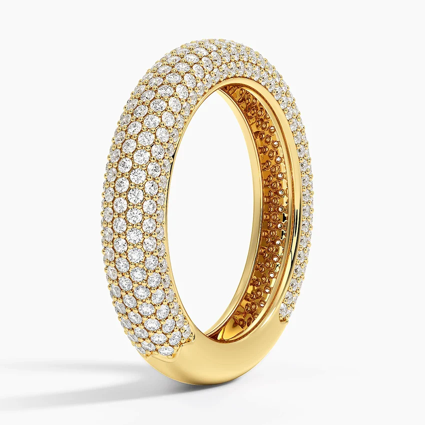 Diamond Tube Ring in 14K Yellow Gold - Image 2