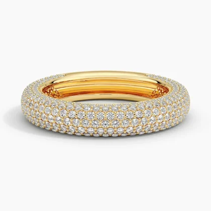 Diamond Tube Ring in 14K Yellow Gold