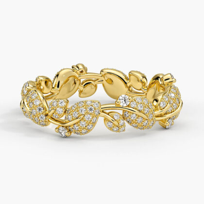 Canopy Pavé Eternity Diamond Ring in 18K Yellow Gold