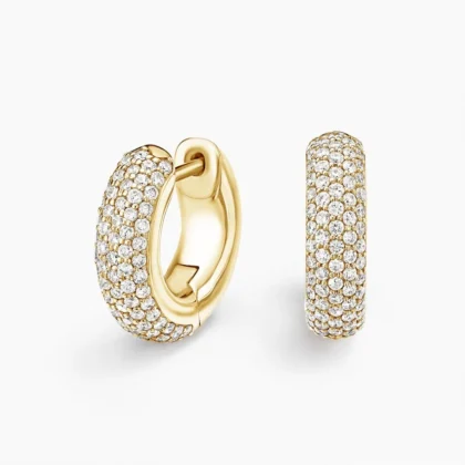 Diamond Tube Huggie Earrings (2/3 ct. tw.) in 14K Yellow Gold