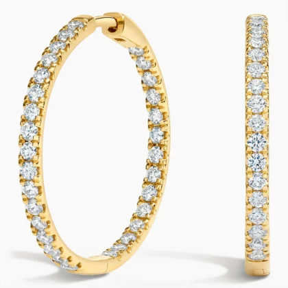 Medium Perfect Luxe Hoop Diamond Earrings in 14K Yellow Gold
