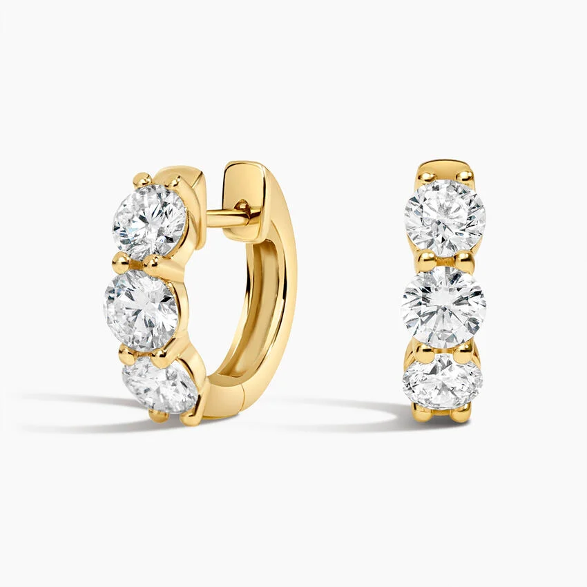 Zelda Diamond Huggie Hoop Earrings (1 1/2 ct. tw.) in 14K Yellow Gold