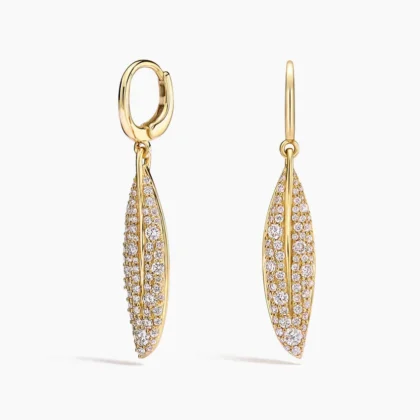 Jane Goodall Olive Branch Diamond Drop Earrings (7/8 ct. tw.) in 14K Yellow Gold