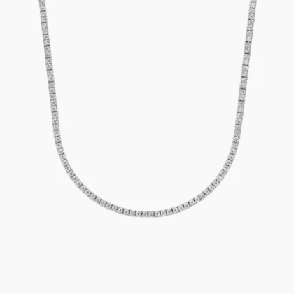 16 In. Perfect Four-Prong Lab Diamond Tennis Necklace (3 ct. tw.) in 14K White Gold