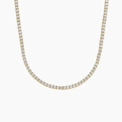 16 in. Perfect Four-Prong Diamond Tennis Necklace (5 ct. tw.) in 18K Yellow Gold