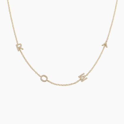 Initial Diamond Strand Necklace in 14K Yellow Gold