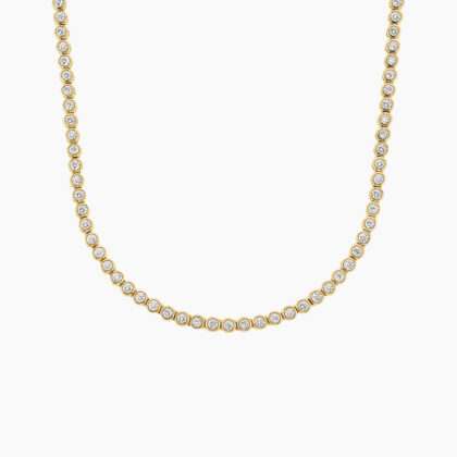 Bezel Diamond Tennis Necklace (3 1/2 ct. tw.) in 14K Yellow Gold