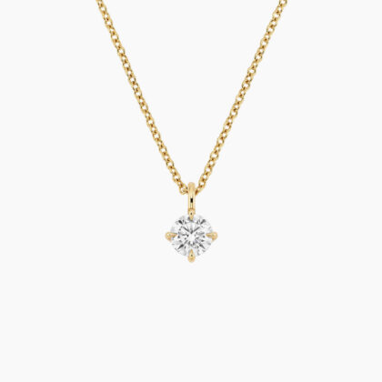 Perfect Compass Point Round Diamond Solitaire Pendant (1/2 ct. tw.) in 18K Yellow Gold
