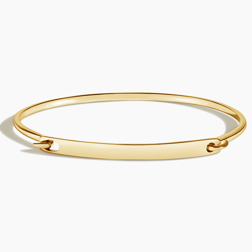 Engravable ID Bangle Bracelet in 14K Yellow Gold