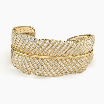Jane Goodall Pavé Leaf Diamond Cuff Bracelet (12 1/2 ct. tw.) in 18K Yellow Gold