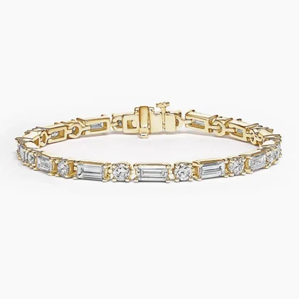 Allegra Baguette and Round Diamond Tennis Bracelet (7 ct. tw.) in 18K Yellow Gold