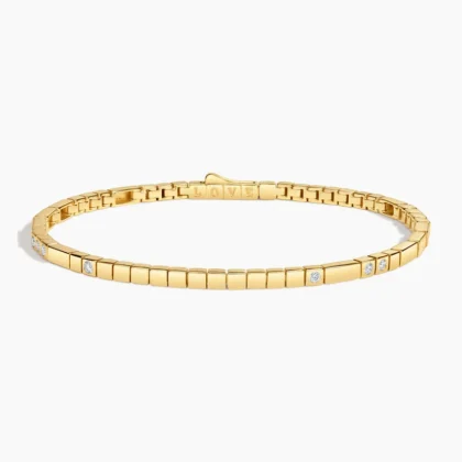 Petite Love Decoded 6.5 in. Diamond Bracelet (1/4 ct. tw.) in 14K Yellow Gold