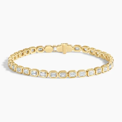 Emerald-Cut Diamond Bezel Tennis Bracelet (3 1/3 ct. tw.) in 14K Yellow Gold