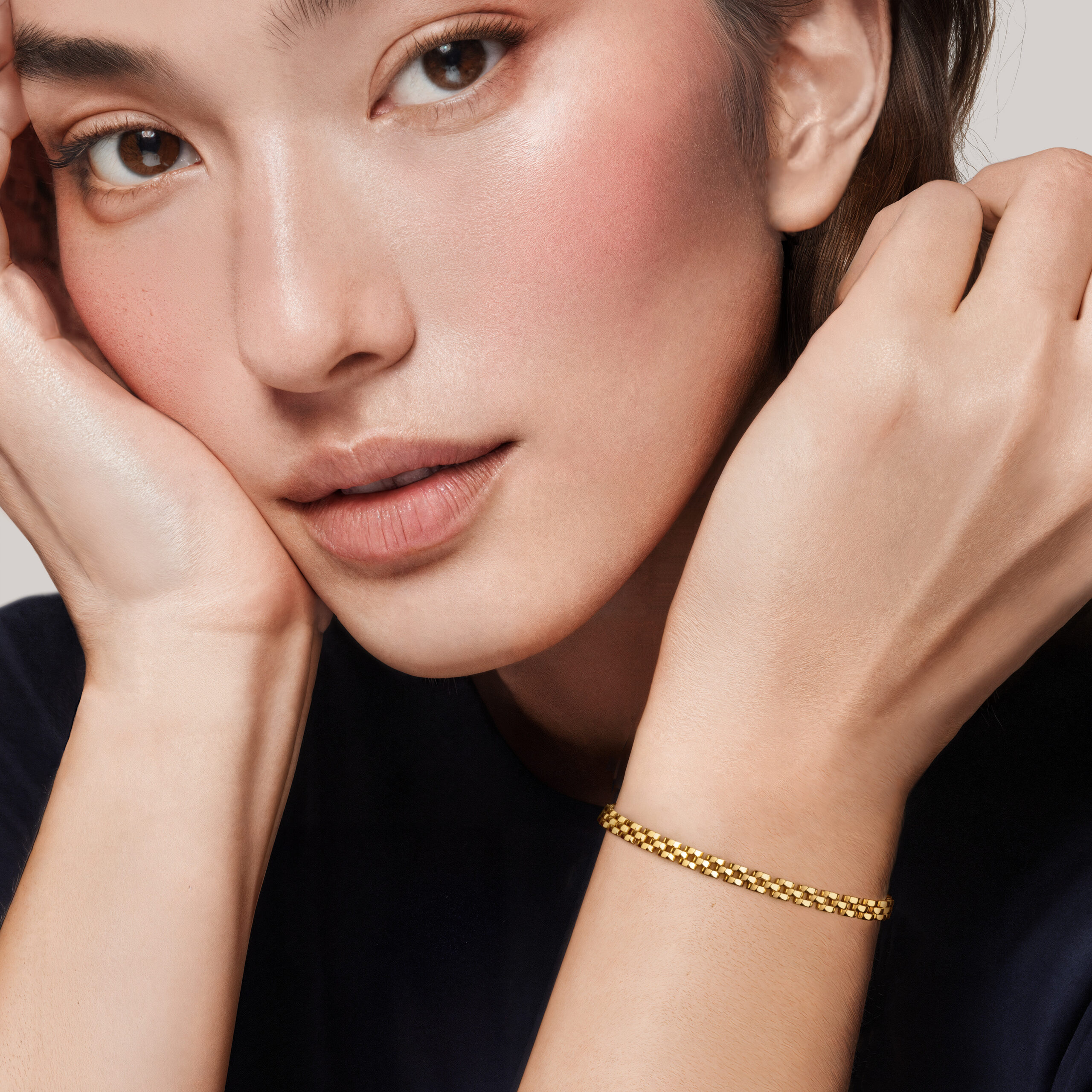 Jesse 6.5 in. Panther Link Chain Bracelet in 14K Yellow Gold - Image 3