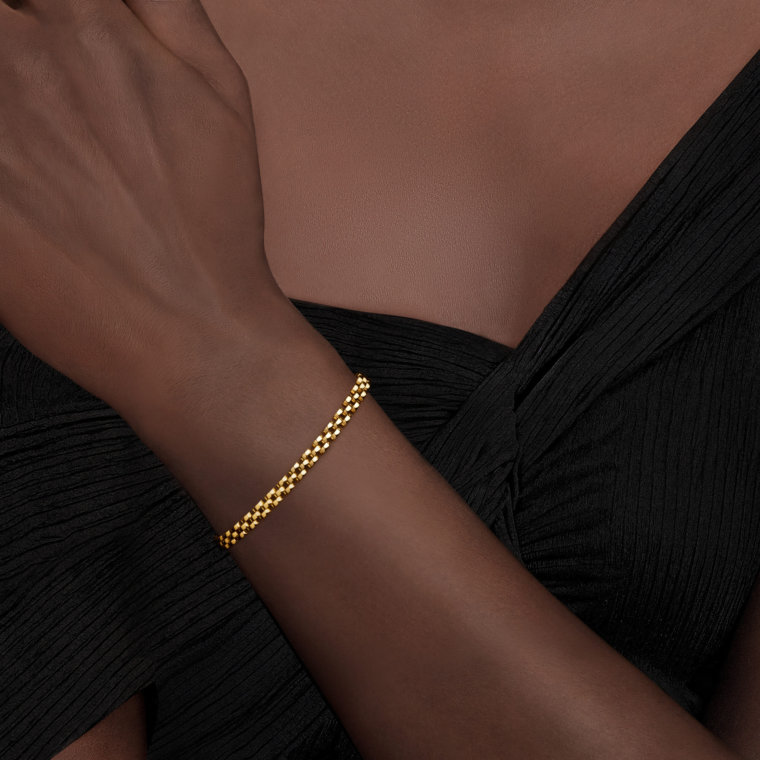 Jesse 6.5 in. Panther Link Chain Bracelet in 14K Yellow Gold - Image 5