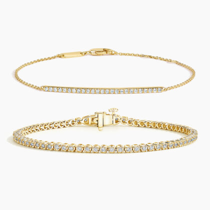 The Maximalist Diamond Bracelet Set in 18K Yellow Gold