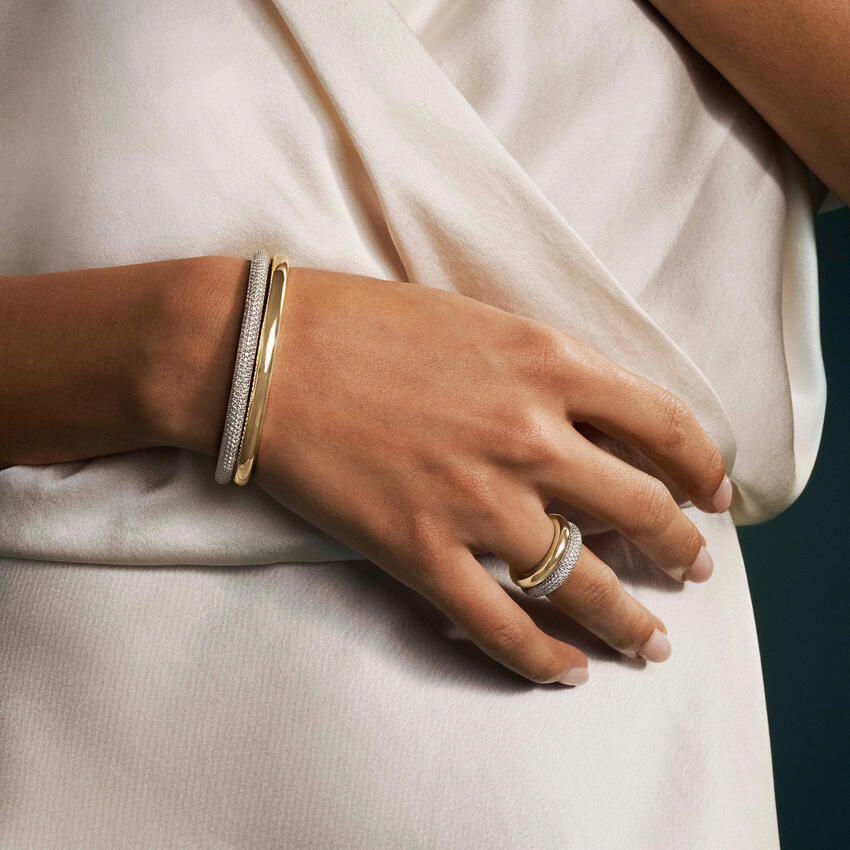 Diamond Tube Bangle Bracelet (2 3/8 ct. tw.) in 14K Yellow Gold - Image 2