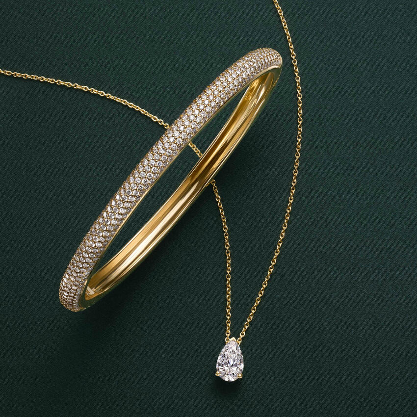 Diamond Tube Bangle Bracelet (2 3/8 ct. tw.) in 14K Yellow Gold - Image 4