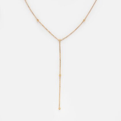 Solid Beaded Lariat Necklace