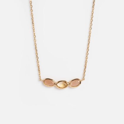 Solid Morning Light Citrine and Sunstone Necklace