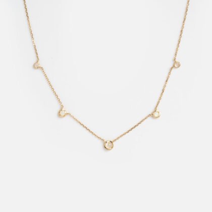 Solid Horizon Moonstone and Opal Sprinkle Necklace